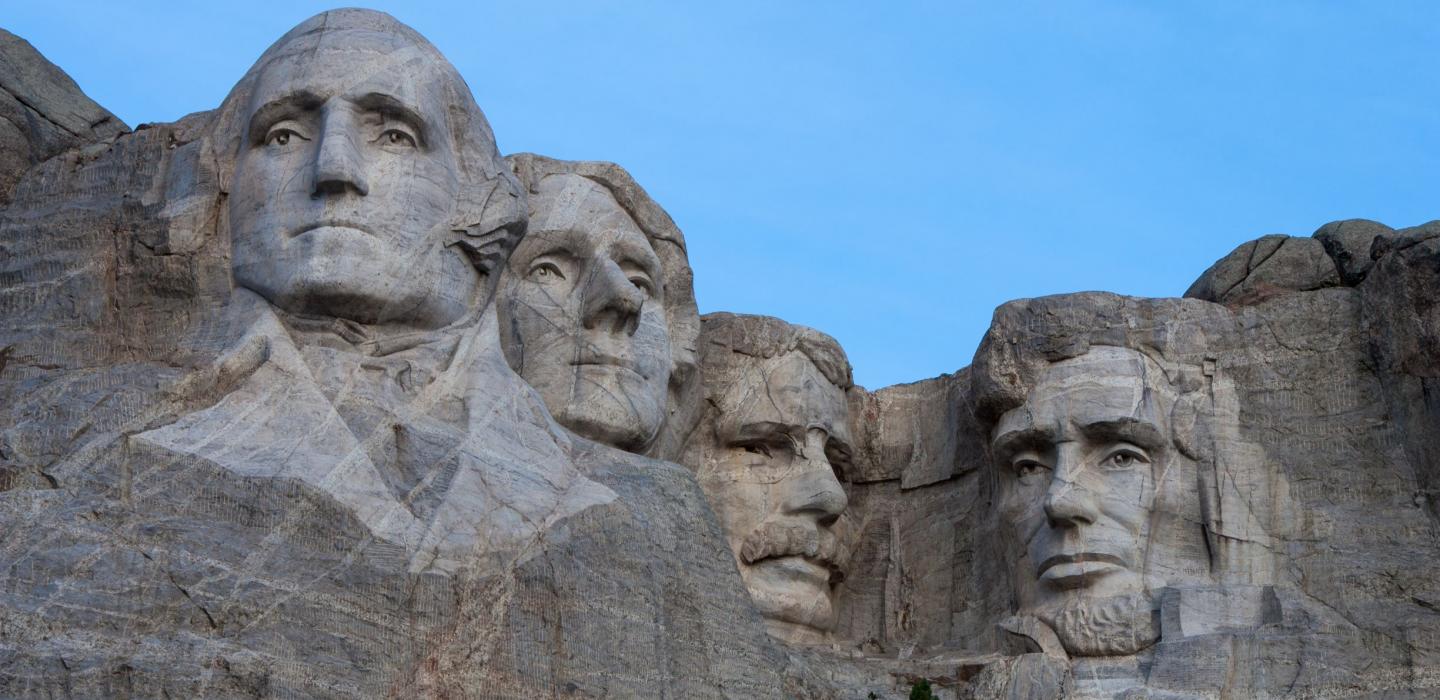 Mount Rushmore in South Dakota.