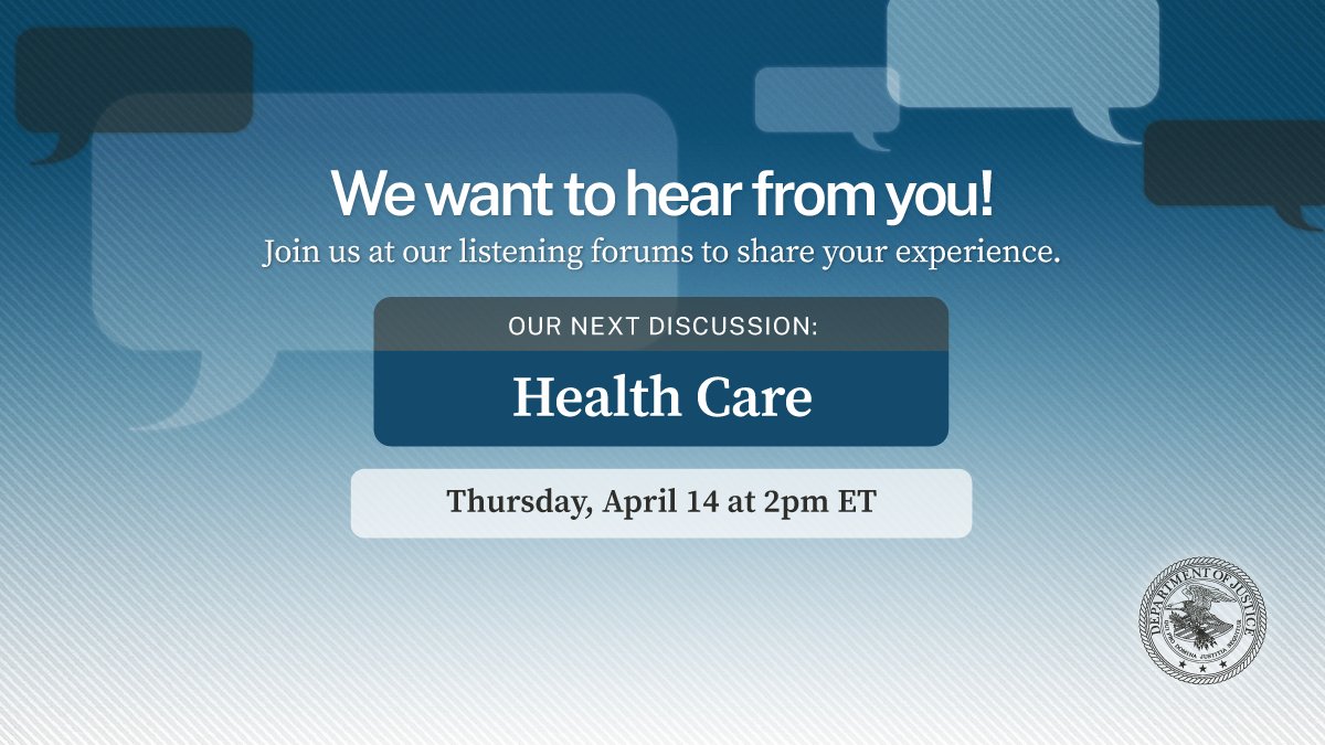 We want to hear from you! Join us at our listening forums to share your experience. Our next discussion: health care. Thursday, April 14 at 2pm ET.