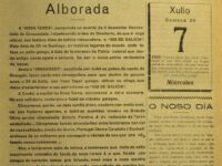 A Nosa Terra do 25 de xullo de 1920 convócase por vez primeira a celebración do dia de galicia.