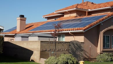 Solar panels on top of a house in San Diego