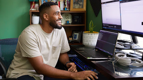 A person working on a computer