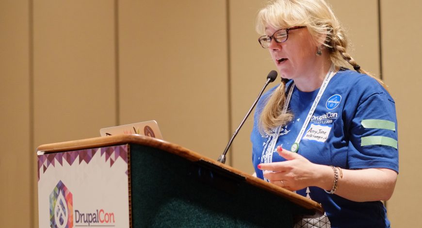 AmyJune sharing at DrupalCon