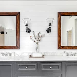 A view of a bathroom with shiplap