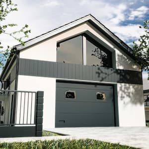 A view of a modern carriage house