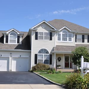 A house with a double garage