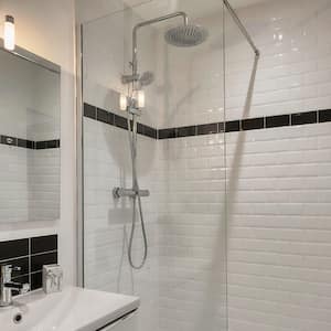 Modern bathroom with rainhead shower