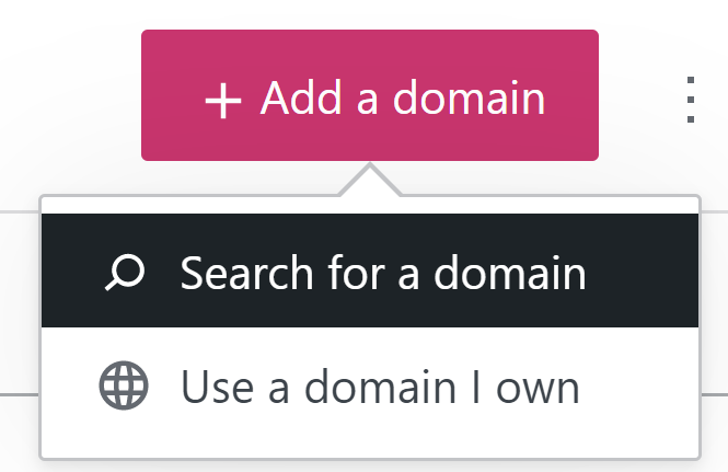 Add a domain button