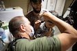 U.S. Air Force 1st Lt. Eric Cielinski, a physician assistant with the 151st Medical Det-1, provides medical care in the pediatric section of the Military Medical Surgical Field Hospital in Tafraoute, Morocco on June 12, 2021 during African Lion 2021. African Lion 2021 is U.S. Africa Command’s largest, premier, joint, annual exercise hosted by Morocco, Tunisia, and Senegal, 7-18 June. More than 7,000 participants from nine nations and NATO train together with a focus on enhancing readiness for us and partner nation forces. AL21 is multi-domain, null-component, and multinational exercise, which employs a full array of mission capabilities with the goal to strengthen interoperability among participants. (U.S. Air National Guard photo by Tech. Sgt. Annie Edwards)