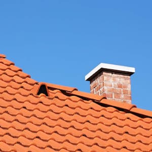  Detail of red tiled roof with chimney