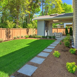 fully fenced backyard