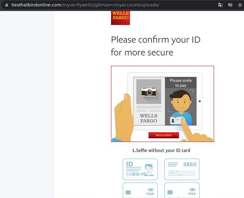 The victim is asked to upload a photo with an ID document