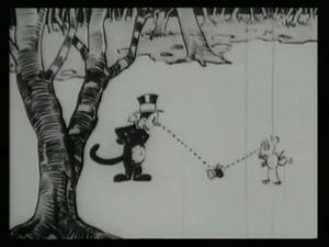 Have a glance at George Herriman's “Krazy Kat-Bugologist” cartoon