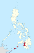 Map of the Philippines highlighting the Autonomous Region in Muslim Mindanao