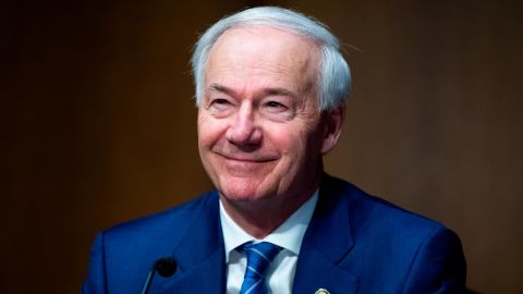 UNITED STATES - JUNE 22: Arkansas Gov. Asa Hutchinson, testifies during Senate Judiciary Committee hearing in Dirksen Building titled Examining Federal Sentencing for Crack and Powder Cocaine, on Tuesday, June 22, 2021. (Photo By Tom Williams/CQ-Roll Call, Inc via Getty Images)