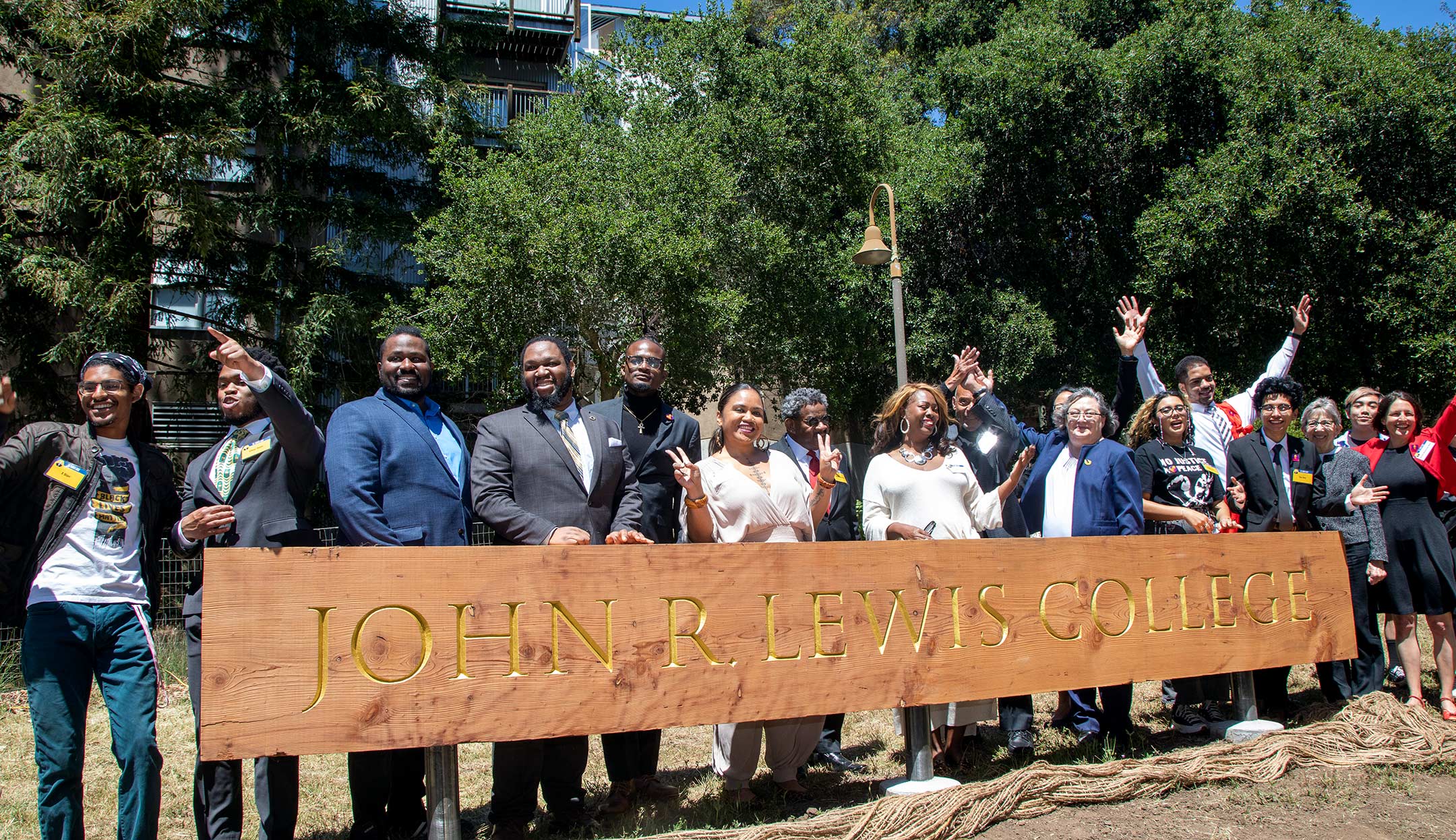 John R. Lewis College sign