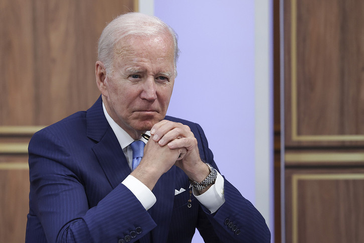 Joe Biden pictured at the Eisenhower Executive Office Building.