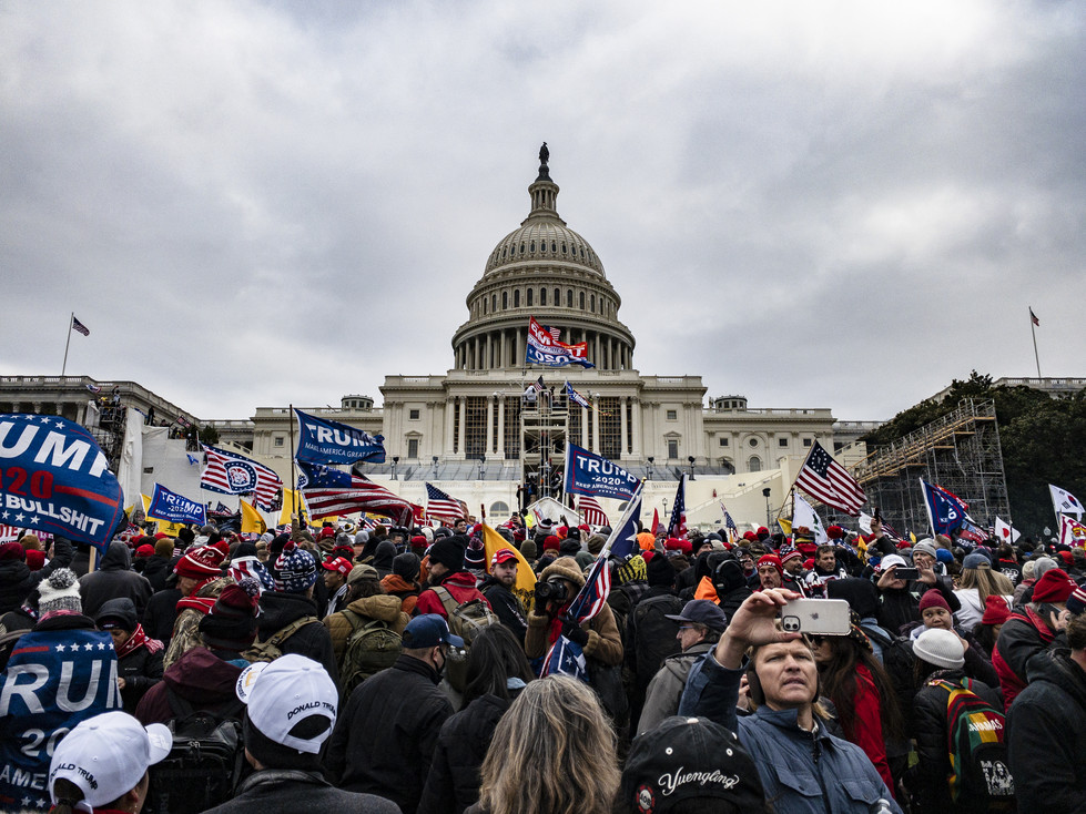 Pro-Trump supporters storm the U.S. Capitol following a rally with then-President Donald Trump.