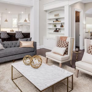 Living room interior with hardwood floors