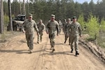 Maj. Gen. Mark Schindler, Pennsylvania adjutant general, and Command Sgt. Maj. Jon Worley, senior enlisted leader, Pennsylvania National Guard, visit with senior Lithuanian leaders and Pennsylvania National Guard Soldiers deployed to Lithuania in support of Defender Europe 22 and NATO exercise Flaming Thunder May 19, 2022.