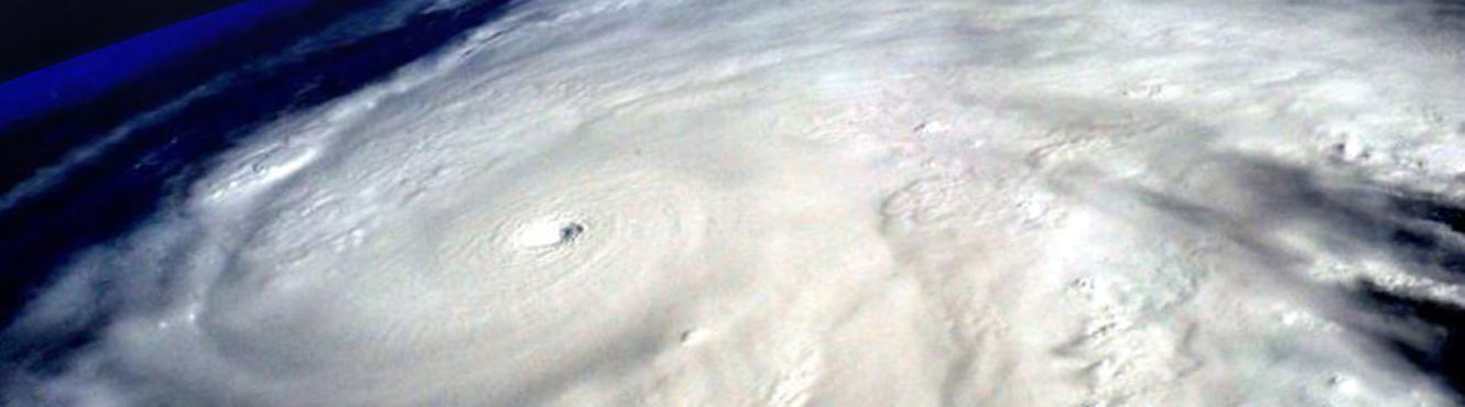 Satellite view of the eye of a hurricane