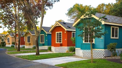 Colorful mobile home community