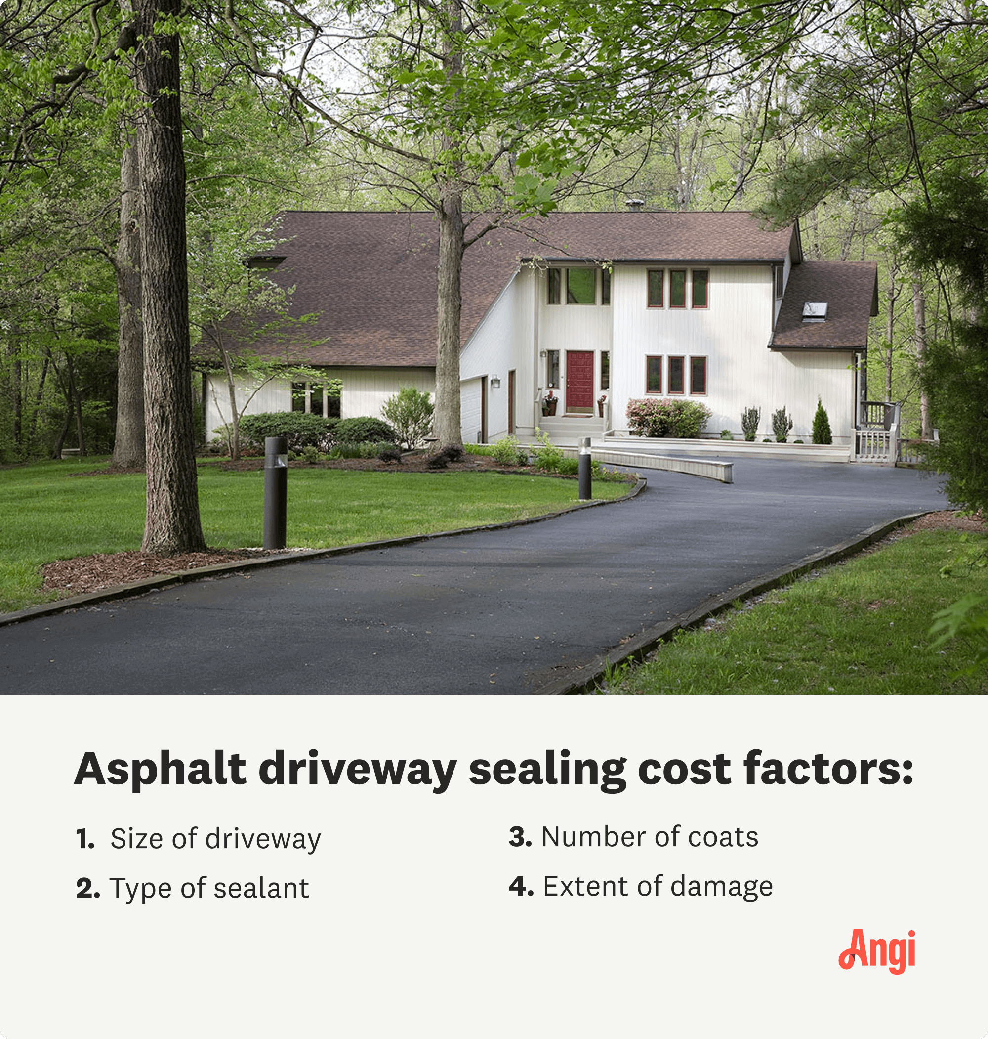 4 cost factors for sealing asphalt driveways, including the size of the driveway