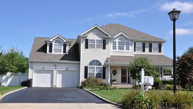 A house with a double garage