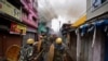 Security personnel patrols on a street after violence erupted between police and protestors over a comment on Prophet Mohammed by Bharatiya Janata Party (BJP) member Nupur Sharma, in Howrah on the outskirts of Kolkata, India, June 11, 2022. 