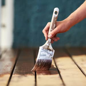 Hand staining deck dark brown