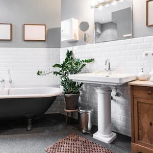 Clean interior of modern apartment bathroom 