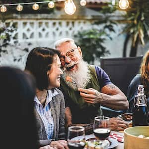 An outdoor dinner party