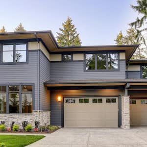 A contemporary house with a flat roof