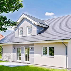 Suburban home with attic and metal roof