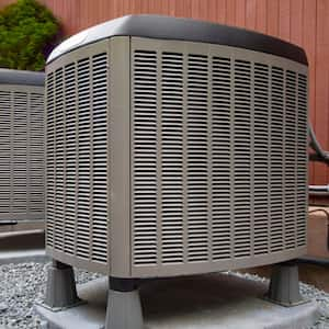 Heat pump exterior backyard