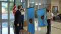 Unfurling of the flags during the ceremony of the Central Texas Market