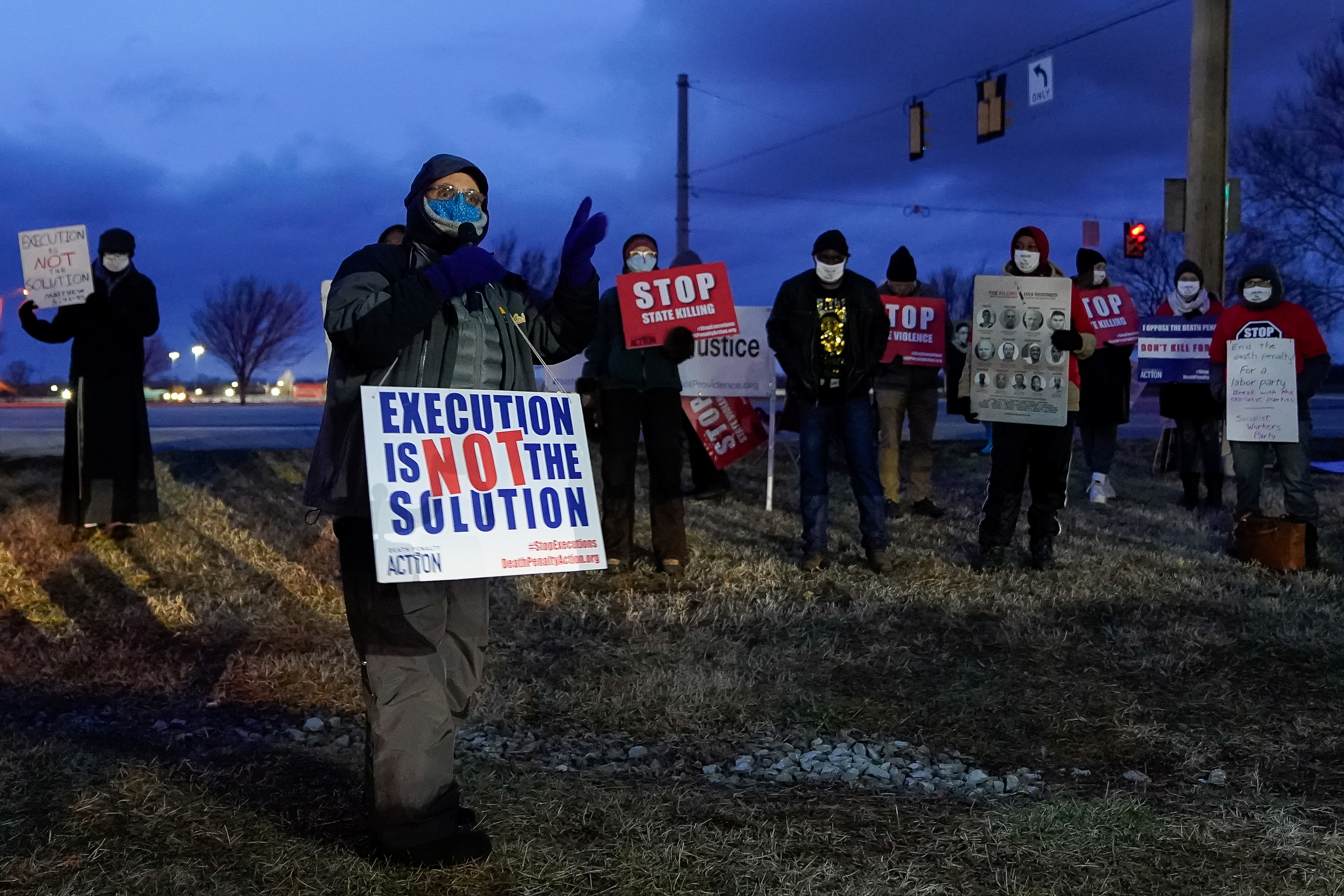 Anti-death penalty protest outside the United States Penitentiary in Terre Haute