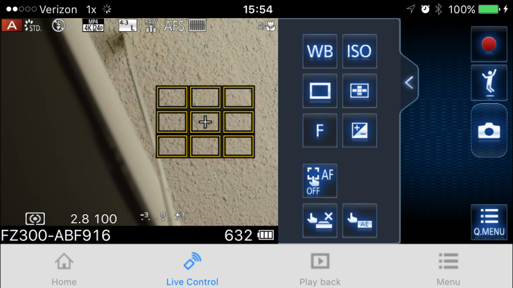 Panasonic Lumix DMC-FZ300 : Wi-Fi Remote