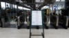 An information sign and tape closing the platforms is seen at Eastbourne train station during a strike, in Eastbourne, Britain, June 21, 2022. 