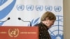 FILE - U.N. High Commissioner for Human Rights Michelle Bachelet leaves after she addressed the press in Geneva, June 13, 2022. Bachelet announced that she would not seek a second term.