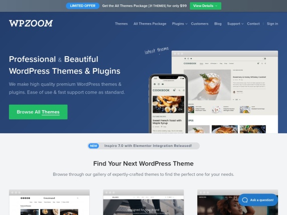 WPZOOM homepage