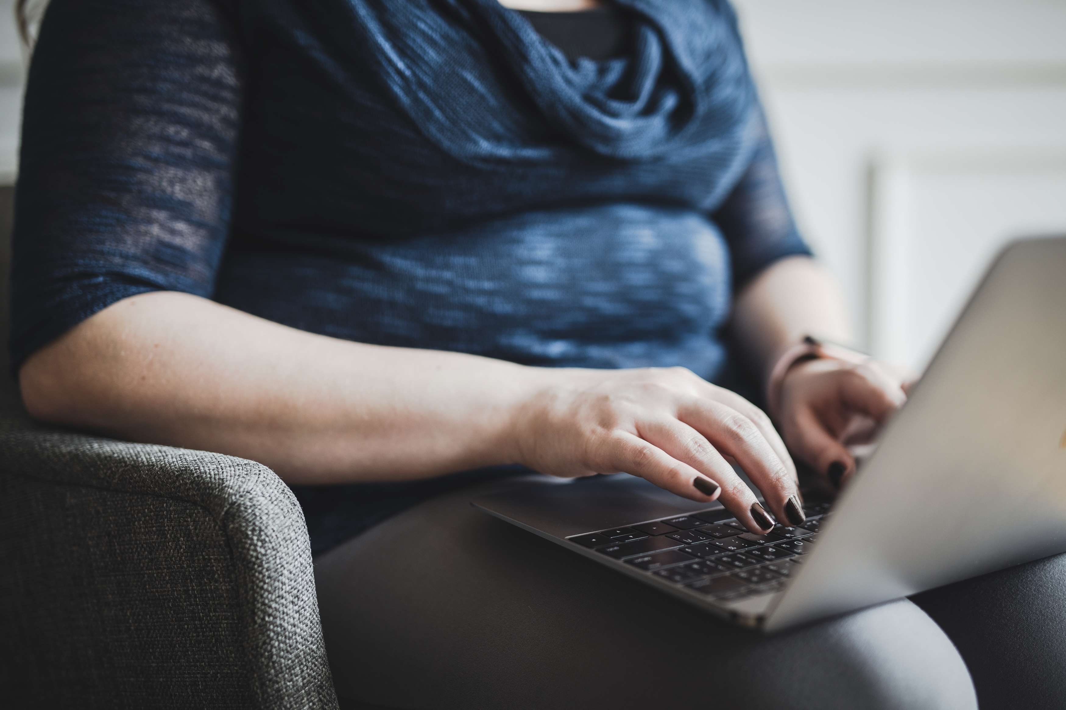 Woman working on laptop