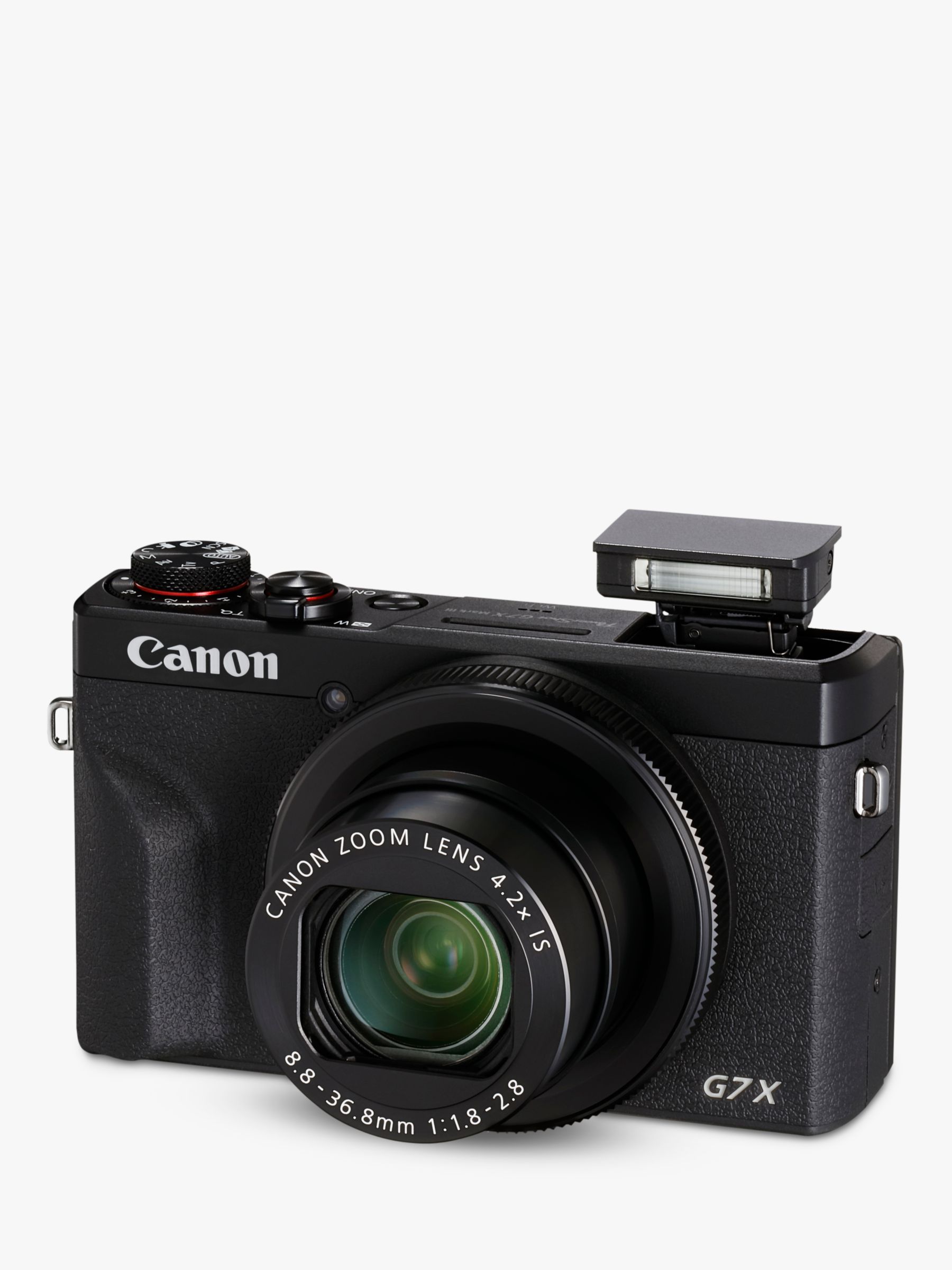 Canon PowerShot G7 X Mark III Digital Camera, 4K Ultra HD, 20.1MP, 4.2x Optical Zoom, Wi-Fi, Bluetooth, 3" Tilting Touch Screen, Black