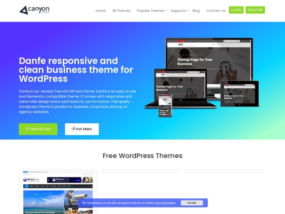 Canyon Themes homepage