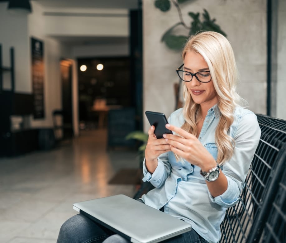 woman with cell phone