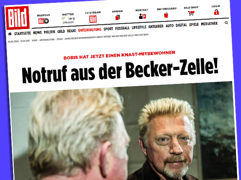 "Bild"-Schlagzeile: "Notruf aus Becker-Zelle!"