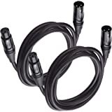 Cable Matters 2-Pack Premium XLR to XLR Microphone Cable 6 Feet, Oxygen-Free Copper (OFC) XLR Male to Female Cord/XLR Cables/