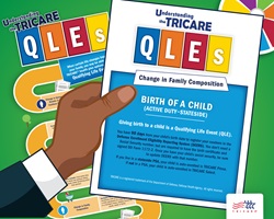 This image describes how giving birth stateside in an active duty family may change your TRICARE plan options