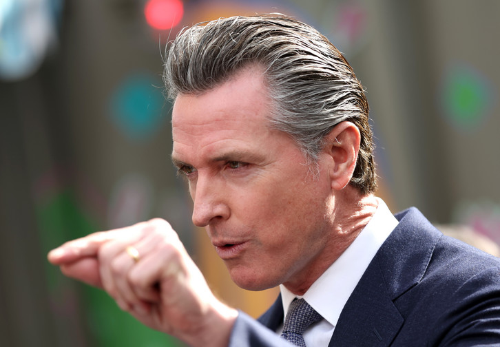 Gavin Newsom speaks during a bill signing ceremony at Nido's Backyard Mexican Restaurant.