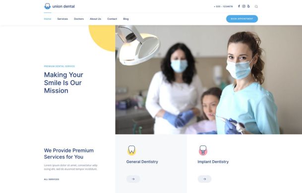 Union Dental Theme for WordPress and Joomla