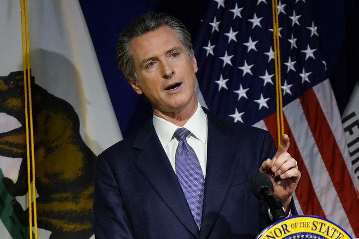 Gavin Newsom is pictured in Sacramento, Calif.